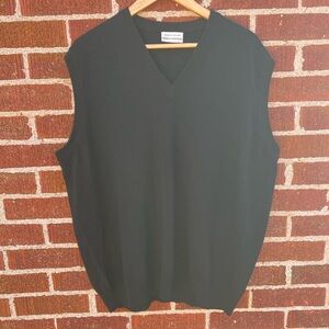 Maus & Hoffman Black Wool Sweater Vest size XXL 2XL Made in Scotland